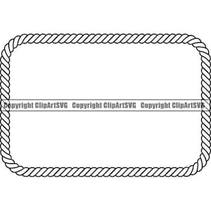 Cuerda Rectángulo Amor Marco Borde Escudo Vaquero Rodeo País Símbolo Mar Océano Nudo Insignia Logotipo Arte Diseño Elemento SVG PNG Vector Cricut Corte