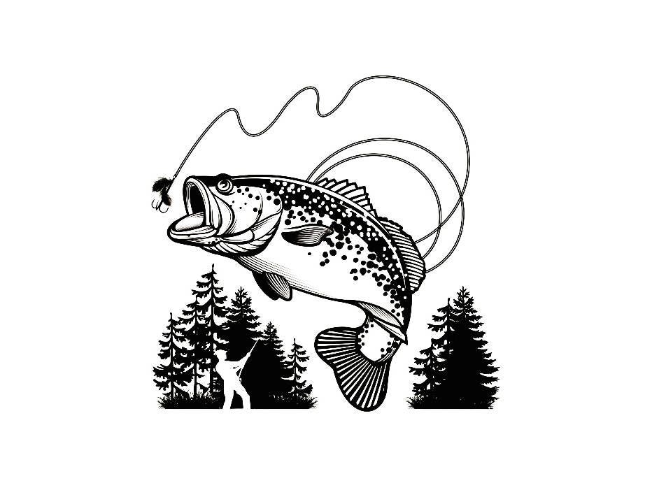 Download Bass Fishing 18 Logo Angling Fish Hook Fresh Water Hunting