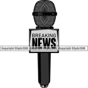 Microfono Ultime notizie Parla Parla Audio Registrazione audio Microfono vocale Studio musicale Radio TV Design Logo SVG PNG Clipart Vector File di taglio taglio