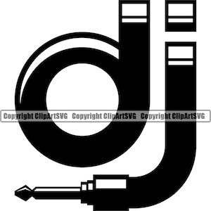 DJ Disc Jockey Audio Stecker Musik Kabel Kabel Plattenspieler Plattenspieler Mixer Album Vinyl Club Sound Art Design Logo SVG PNG Vektor Clipart Cut