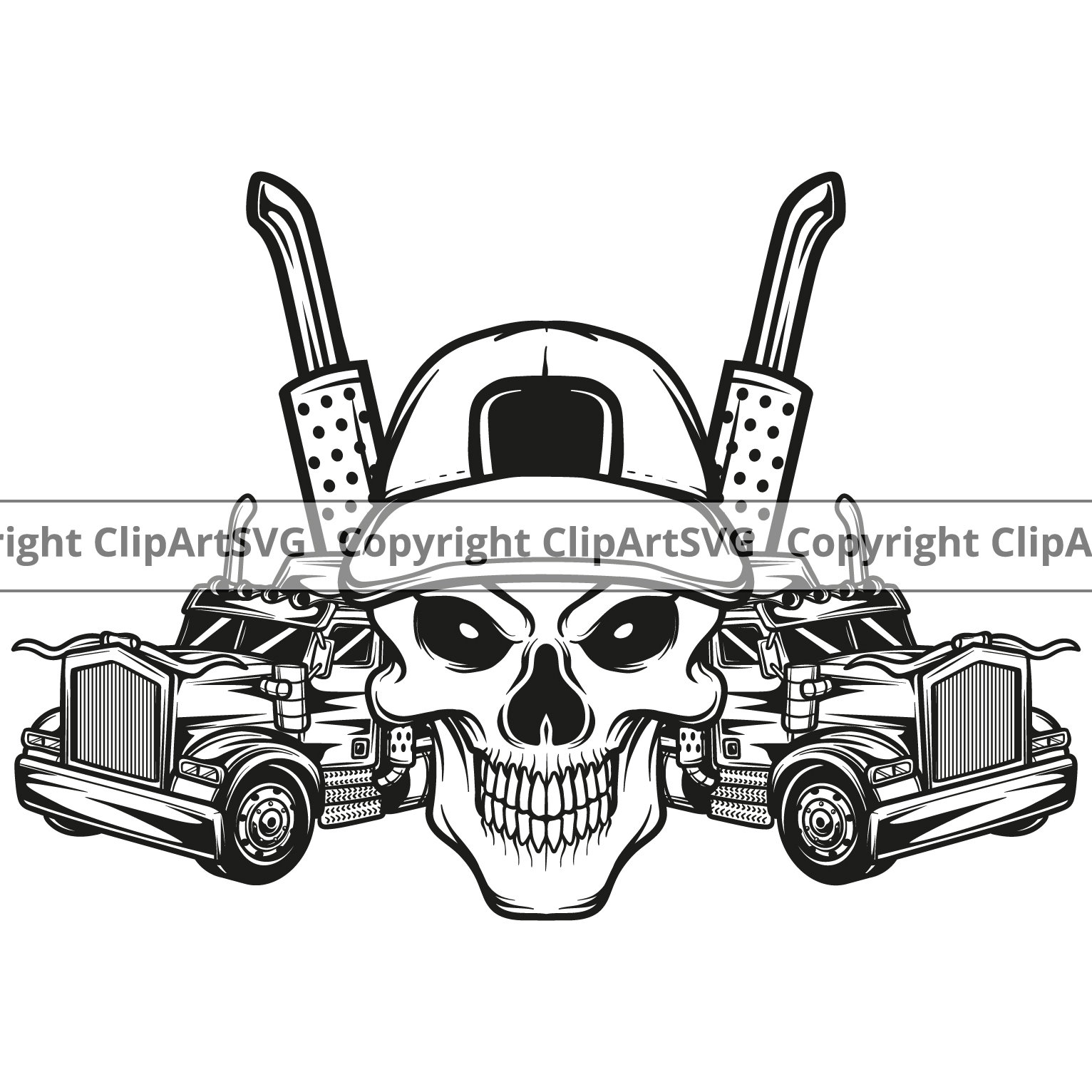 Skull Skeleton Semi Tractor Trailer Trucking Truck Driver Etsy