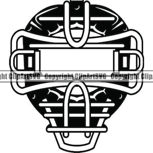 Fänger Maske #1 Baseball Helm Gesicht Schild Mütze Sport Liga Spieler Ausrüstung Spiel Versorgung Logo .SVG .PNG Clipart Vektor Cricut Cut Cutting