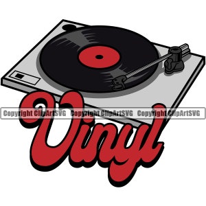 Vinyl Schallplatte Album DJ Set Disc Jockey Plattenspieler Mixer Player Scratch Stereo Sound Design Art Design Logo SVG PNG Vektor Clipart Cut