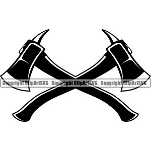 Firefighter Logo #2 Firefighting Rescue Helmet Axes Crossed Fireman Fighting Fire .SVG .EPS .PNG Digital Clipart Vector Cricut Cut Cutting