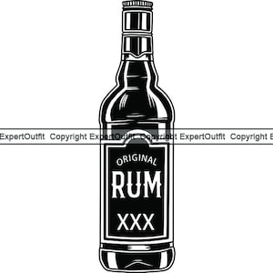 Alcoholfles #3 Rum Liquor Drink Drinken Westerse Salon Bar Pub Barman Party Spirits Glas Logo. SVG. PNG Vector Cricut Cut Cutting