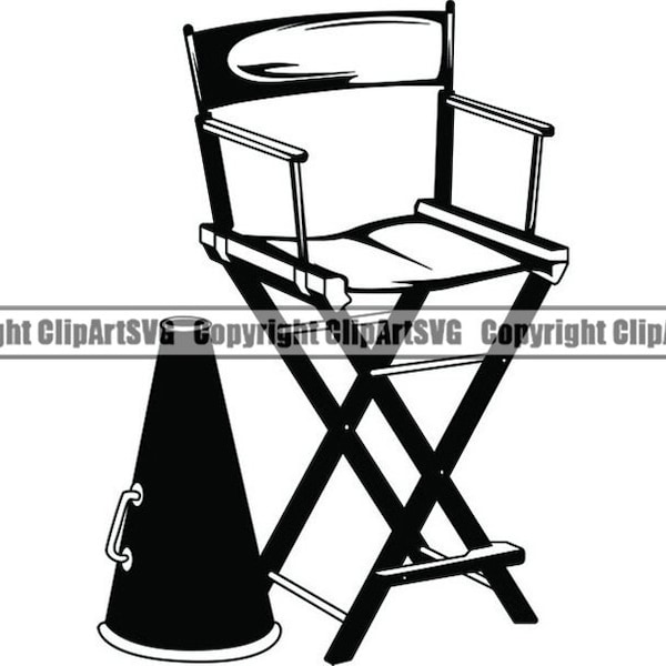 Director Chair #3 Cinema Theater Masks Acting Actor Actress Movie Hollywood Producer .SVG .PNG Digital Clipart Vector Cricut Cut Cutting