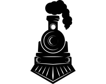 Steam Engine #8 Train Locomotive Vintage Railroad Railway Track Coal Transportation Logo .SVG .EPS .PNG Clipart Vector Cricut Cut Cutting