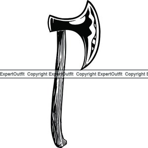 Viking Ascia Combattimento Fantasia Antica Battaglia Lama Tagliere Storia Leggenda storica Guerriero Arma. SVG. PNG Clipart Vector Cricut Taglio Taglio