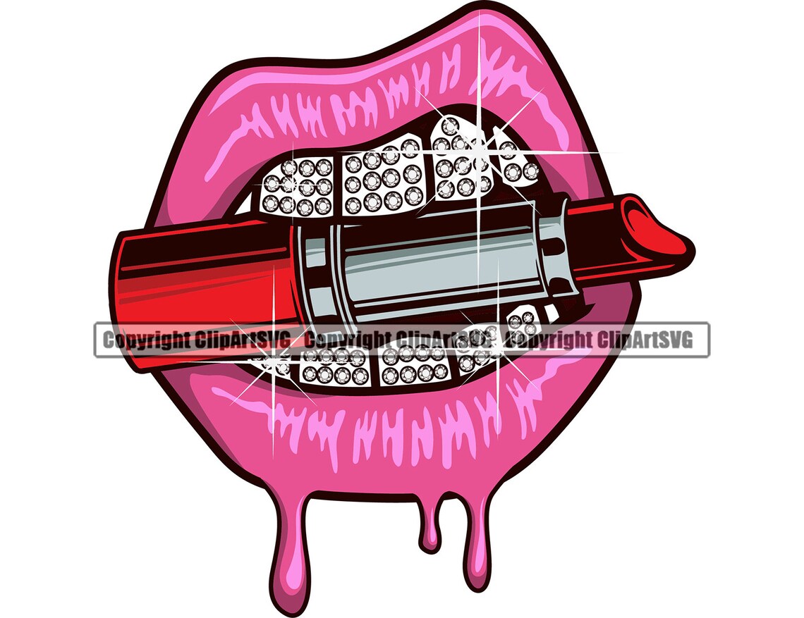 Sexy Lips Diamond Teeth Bite Lipstick Makeup Bling Mouth Grill Etsy