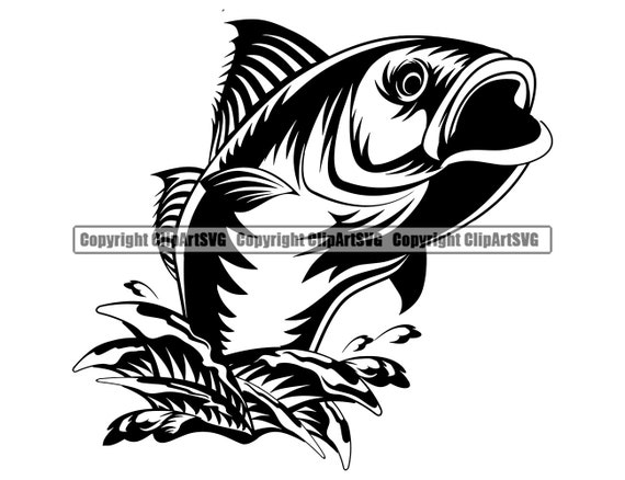 Perch Fishing Logo Fish Pole Fresh Salt Water Lake River Ocean