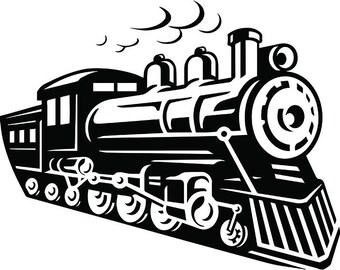 Steam Engine #10 Train Locomotive Vintage Railroad Railway Track Coal Transportation Logo .SVG .EPS .PNG Clipart Vector Cricut Cut Cutting