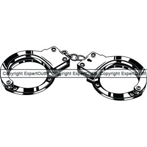 Polizei Polizist Cop Handschellen Werkzeug Detention Lock Sheriff Officer Suspect Arrest Station Criminal.SVG .PNG Clipart Vektor Cricut Cut Cutting