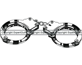 Police Policeman Cop Handcuff Tool Detention Lock Sheriff Officer Suspect Arrest Station Criminal.SVG .PNG Clipart Vector Cricut Cut Cutting