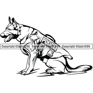 Pastore tedesco #57 cane razza K-9 Pet polizia poliziotto forze dell&#39;ordine uniforme segugio pedigree Logo Design Logo SVG PNG Vector Clipart taglio taglio