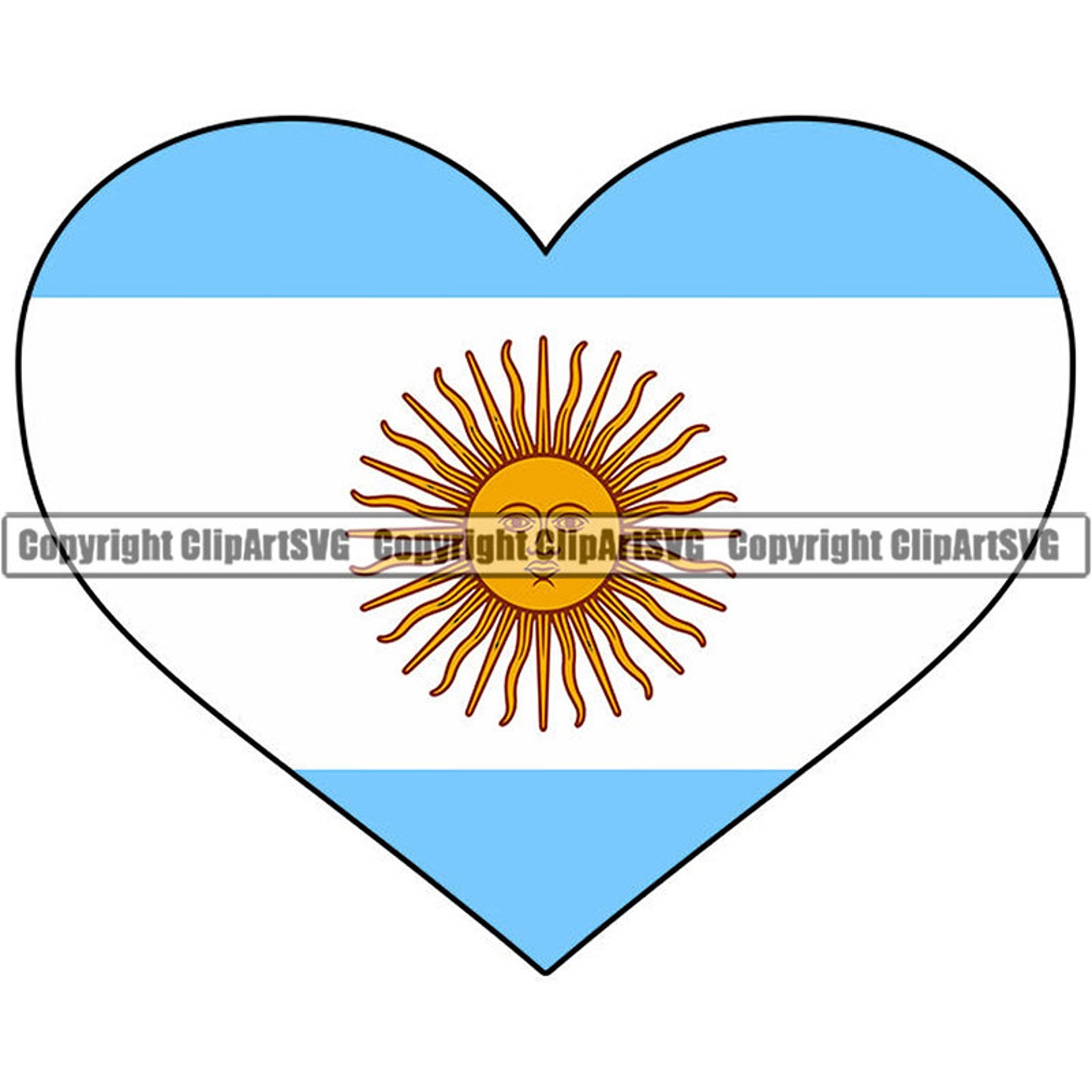 Argentina Heart Shaped Flag Argentinian South America Country | Etsy