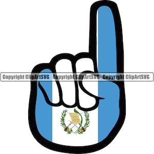 Guatemala Nummer Eins Finger Flagge Land Welt Nation Karte Zeichen Design Element Art Logo SVG PNG Clipart Vektor Schneiden Schneiden Datei