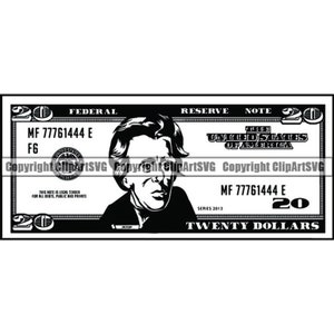 Geld #19 Cash Stack 20 Dollar Scheine Währung Business Werbung Business Design Element Logo .SVG .PNG Clipart Vektor Cricut Cut Cutting