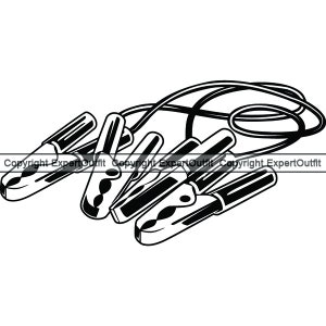 メカニック ジャンパー ケーブル バッテリー充電システム クランプ 機器 ブースター ヘッドライト 車 自動車.SVG .PNG クリップアート ベクター Cricut カット カッティング
