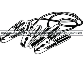 Mechanic Jumper Cables Battery Charging Systems Clamps Equipment Booster Headlight Car Automobile.SVG .PNG Clipart Vector Cricut Cut Cutting