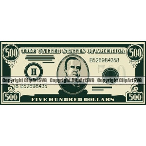 500 Hundert-Dollar-Schein Banknote Geld Währung Stapel Reichtum Bargeld Reich Banknote Profit Art Ad Zeichen Design Logo SVG PNG Clipart Vektor Cut
