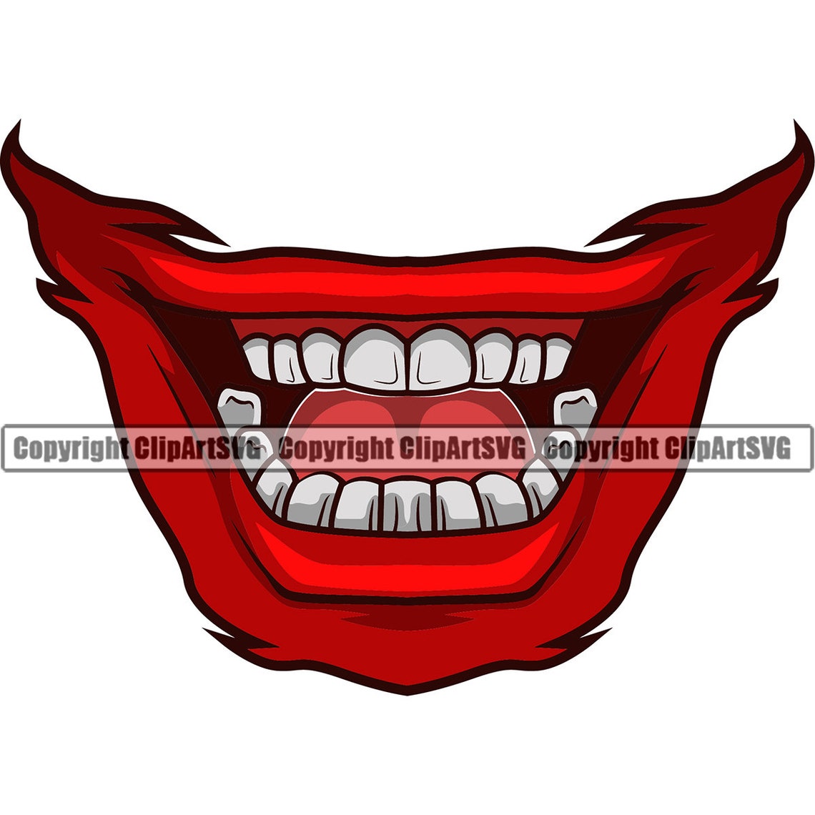 Joker Smile Clown Laughing Ha Funny Mouth Mask Evil Grin | Etsy