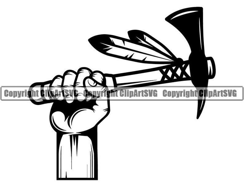 Indian Logo 20 Hand Holding Axe Native American Warrior Etsy