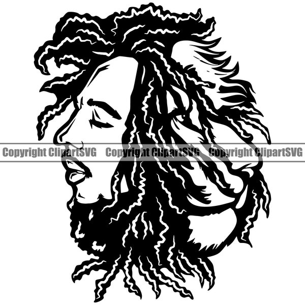 Africa African Black Man Lion Flag Dread Braid Marijuana Tree Leaf Pot Weed Cannabis Music Design Logo SVG Clipart Vector Cut Cutting File