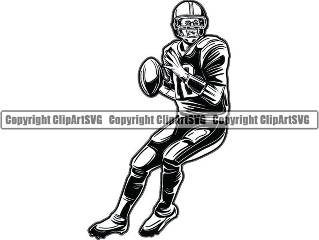 Football Player 7 Quarterback Pads Helmet Cleats Equipment Etsy