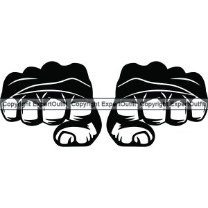 Sport MMA Fist Martial Art Double Front Wrapped Hand Finger Knuckle Box Boxer Boxing Fight Logo .SVG .PNG Clipart Vector Cricut Cut Cutting