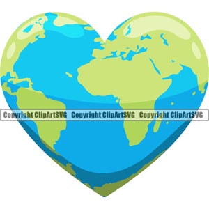 Welt Herz Liebe Erde Save Planet Go Green Organic Natur Peace No War Globus Globale Karte Art Artwork Design Logo SVG PNG Clipart Vektor Cut