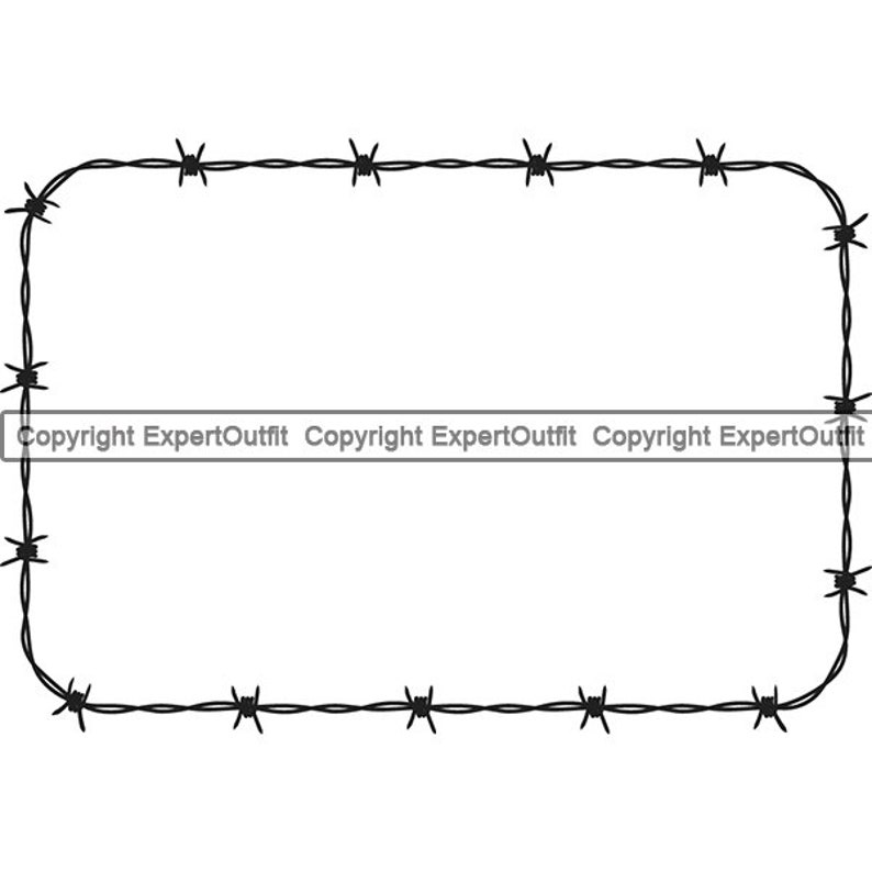 Barbed Wire Rectangle Frame Razor Fence Fencing Barb Bob Etsy