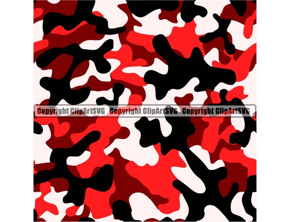 Red Camo Camouflage Seamless Pattern War Print Urban Military Hunt