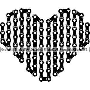 Fahrrad Kette Herz Liebe Border Rahmen Zyklus Radfahren Fahrrad Rennen BMX Racing Geschwindigkeit Design Element Art Logo SVG PNG Vektor Cricut Schnitt Schneiden