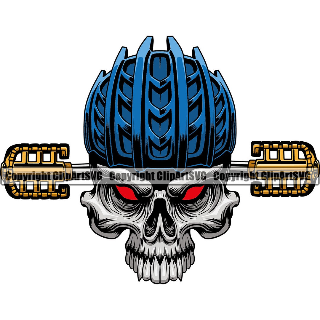 Skull Bicycle Helmet Tire Wheel Pedal Bike Cycle Link Repair Etsy