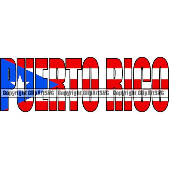 Puerto Rico Rican Name Word Text Flag Country World Nation Map Etsy