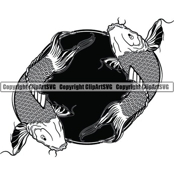 Koi Fish 4 Japanese Tattoo Traditional Asian Oriental Art Etsy