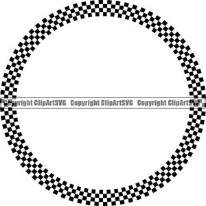 Zielflagge Kreis Rahmen Checker Rennen Racing Racer Wettbewerb Sport Sieger Sieg Auto Auto Motocross SVG PNG Clipart Vektor Schneiden Schneiden