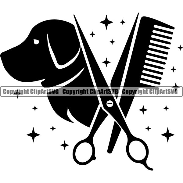 Boutique de toilettage pour animaux de compagnie Toiletteur Toiletteur Animal Barbier Peigne Salon Chien Os Cheveux Coupe Coiffure Chiot Lavage Canin Logo SVG PNG Clipart Vecteur Coupe