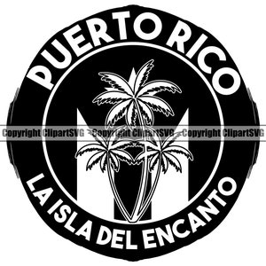 Porto Rico drapeau en détresse La Isla Del Encanto pays Nation signe Art Design élément Logo SVG PNG JPG Clipart vectoriel Cricut coupe fichier