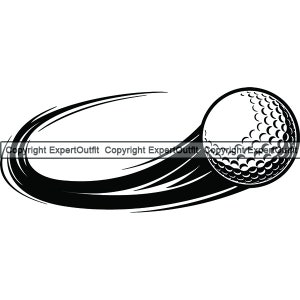 Balle de golf mouvement vitesse lignes joueur golfeur tournoi de golf équipement jeu sport Design élément Logo. SVG. PNG vectoriel Cricut coupe coupe