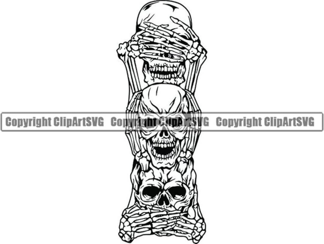 Skull 54 Flowers Death Evil Kill Killer Tattoo Human Bodypart Skeleton Bone  Vintage Tattoo Logo .SVG.PNG Clipart Vector Cricut Cut Cutting - Etsy