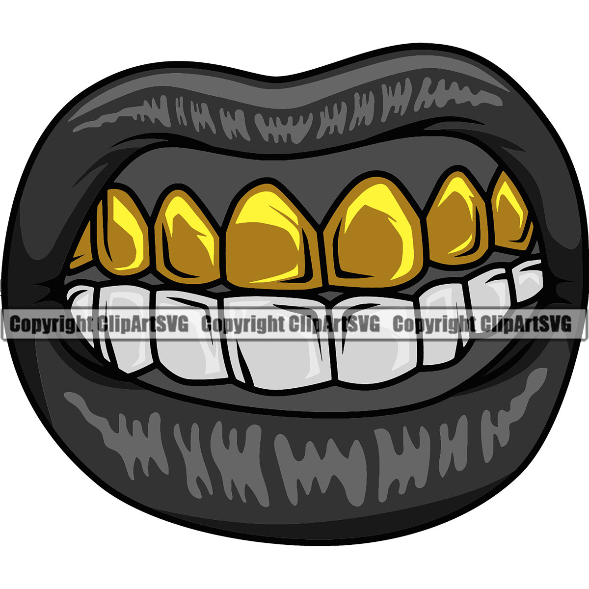picture Cartoon Gold Teeth Drawing gold teeth grill grillz lips mouth thug gangster rich money smile tooth bling sex sexy art hot design logo svg png clipart vector cut file