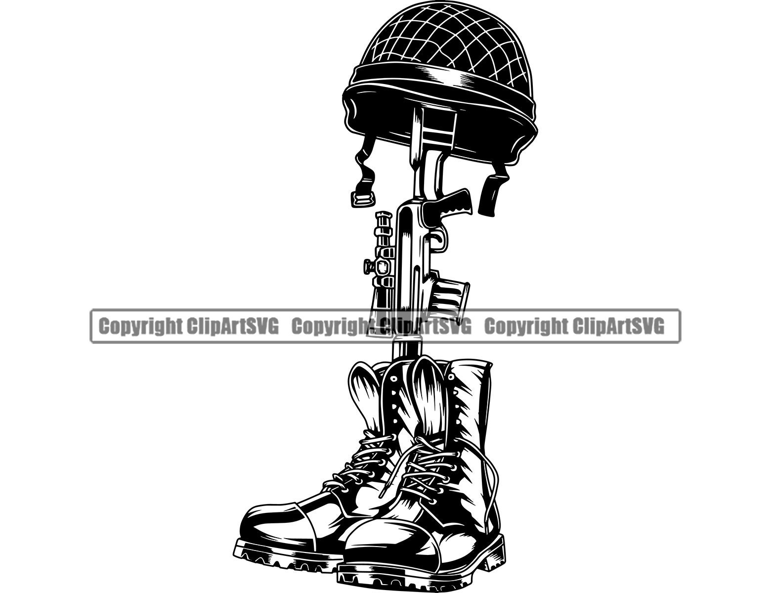 Military Boots Dog Tags Fallen Soldier Vet War Hero Army US Etsy