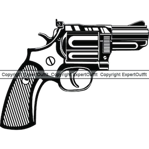 Sport schieten pistool Revolver stompe neus Snubbie buik Bulldog kleine middelgrote grote korte vat Gun.SVG.PNG Clipart Vector Cricut knippen snijden
