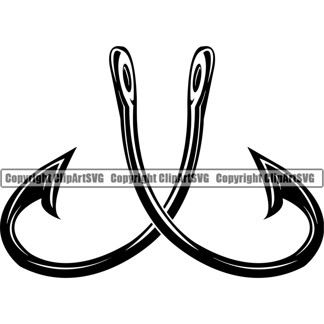 Fishing Hook 6 Fisherman Logo Angling Fish Equipment Bait Tackle Hunting  Tournament Contest .SVG .EPS .PNG Vector Cricut Cut Cutting File 