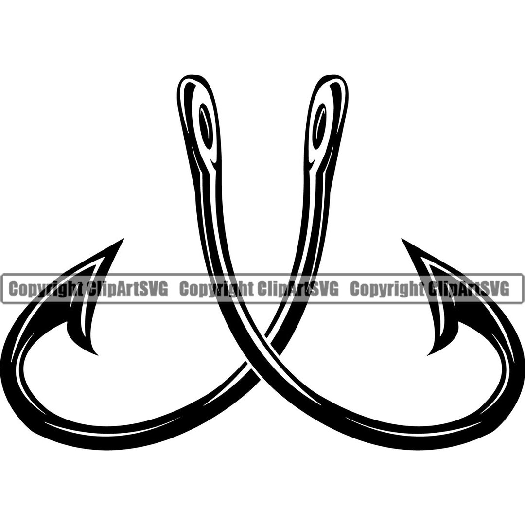 Fishing Hook 6 Fisherman Logo Angling Fish Equipment Bait Tackle
