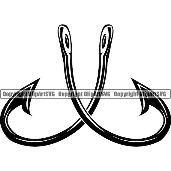 Fishing Hook 6 Fisherman Logo Angling Fish Equipment Bait Tackle Hunting  Tournament Contest .SVG .EPS .PNG Vector Cricut Cut Cutting File 