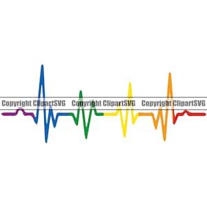 Bandera del arco iris gay Latido del corazón Orgullo Amor Símbolo LGBT Orgullo Derecho Poder Homosexual Lesbiana Diseño Elemento Arte Logotipo SVG PNG Clipart Vector Cut