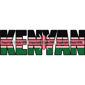 Kenya Kenyan Name Word Text Flag Name Country World Nation Map Sign Symbol Design Element Art Logo SVG PNG Clipart Vector Cutting Cut File