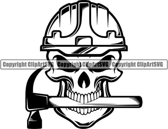 Construction Logo 59 Skull Hammer Toolbox Handyman Work Etsy